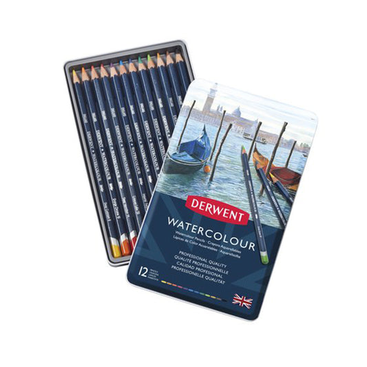 Derwent Watercolor Pencil 12 Color Tin Set