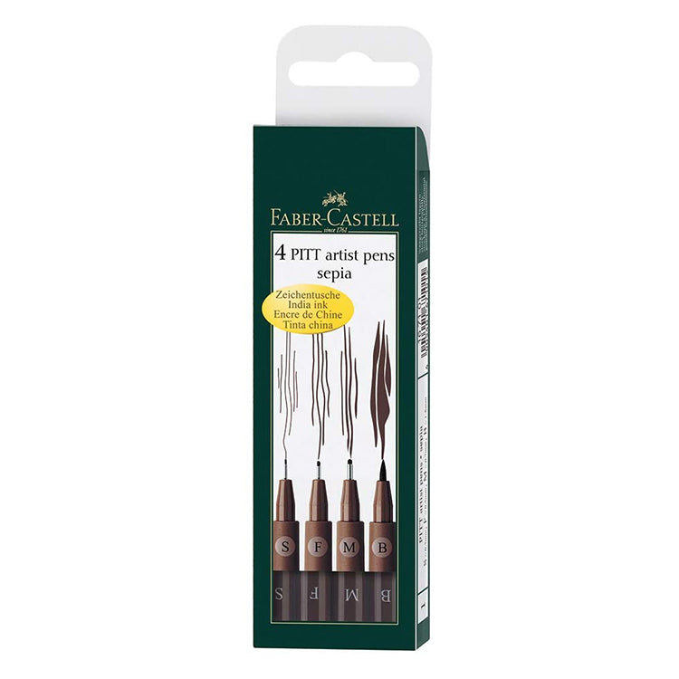 Pitt Pen Sepia Pouch Set of 4
