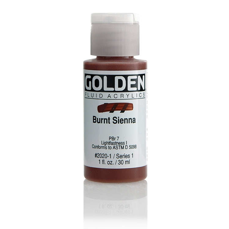 Golden Fluid Acrylic Burnt Sienna 1oz ⚠️