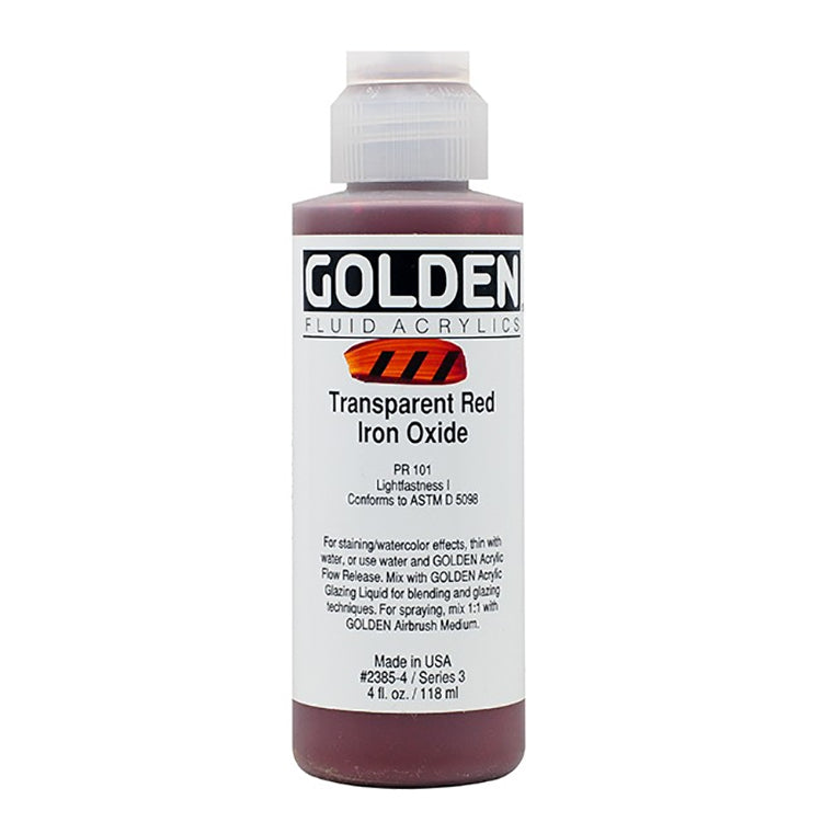 Golden Fluid Acrylic Transparent Red Iron 4oz