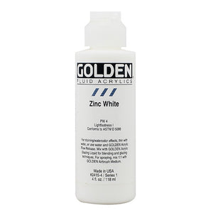 Golden Fluid Acrylic Zinc White 4oz