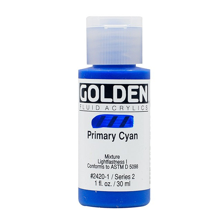 Golden Fluid Acrylic Primary Cyan 1oz