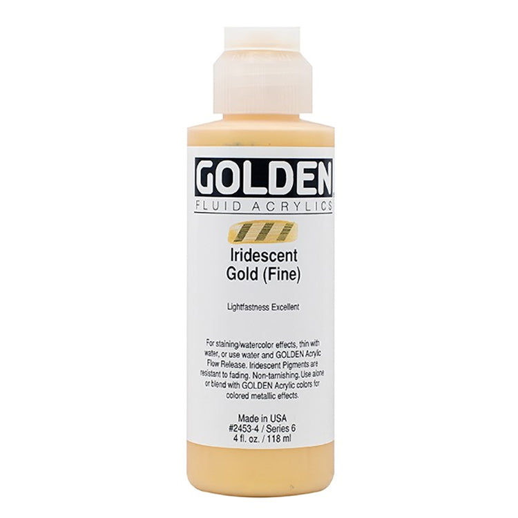 Golden Fluid Acrylic Iridescent Gold Fine 4oz