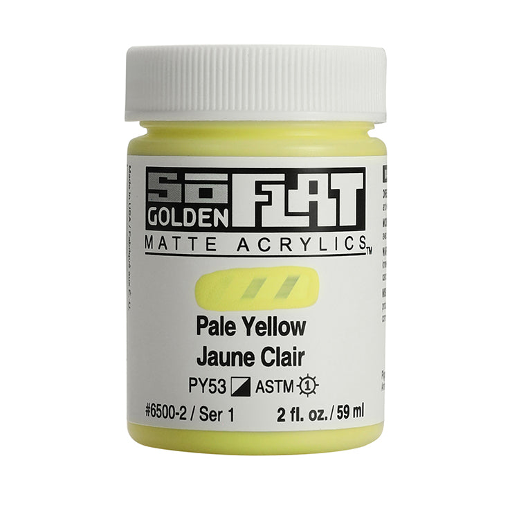 Golden SoFlat Matte Acrylic 2oz Pale Yellow S1