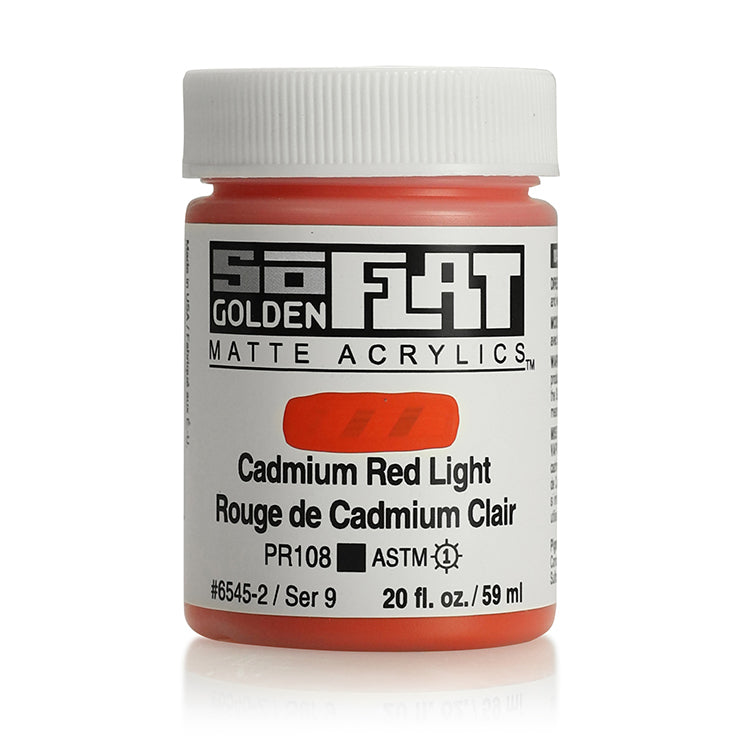 Golden SoFlat Matte Acrylic 2oz Cadmium Red Light S9 ⚠️