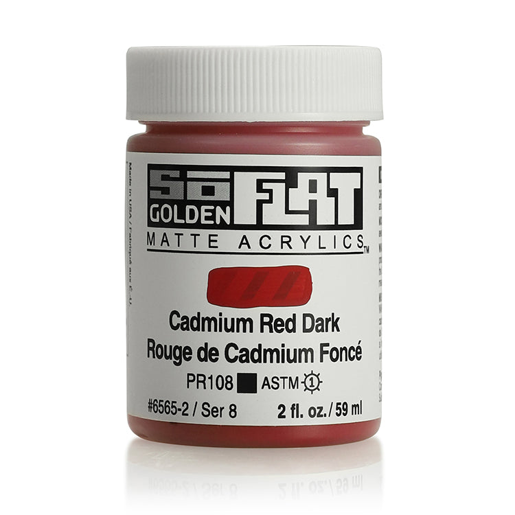 Golden SoFlat Matte Acrylic 2oz Cadmium Red Dark S8 ⚠️