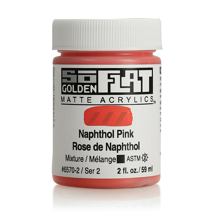 Golden SoFlat Matte Acrylic 2oz Naphthol Pink S2