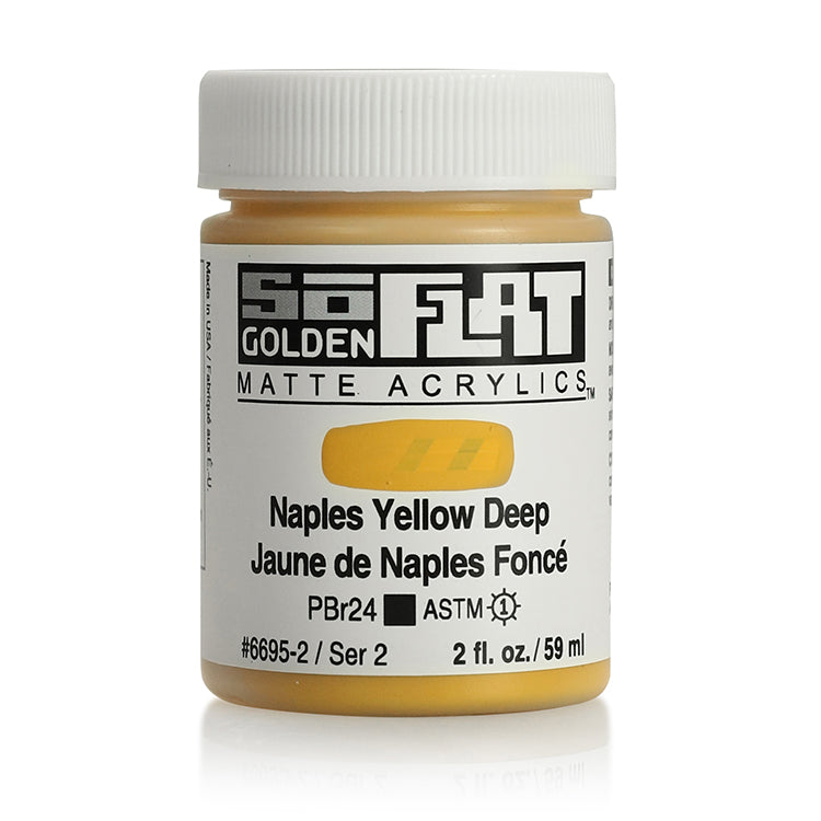 Golden SoFlat Matte Acrylic 2oz Naples Yellow Deep S2