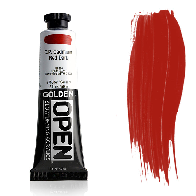 Golden Open Acrylic Cadmium Red Dark 2oz ⚠️
