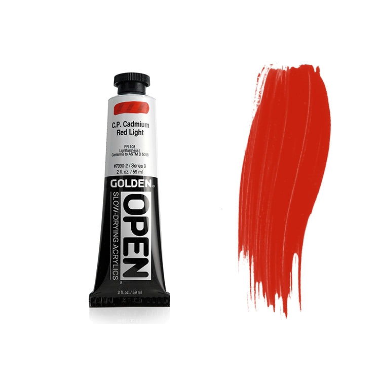 Golden Open Acrylic Cadmium Red Light 2oz ⚠️