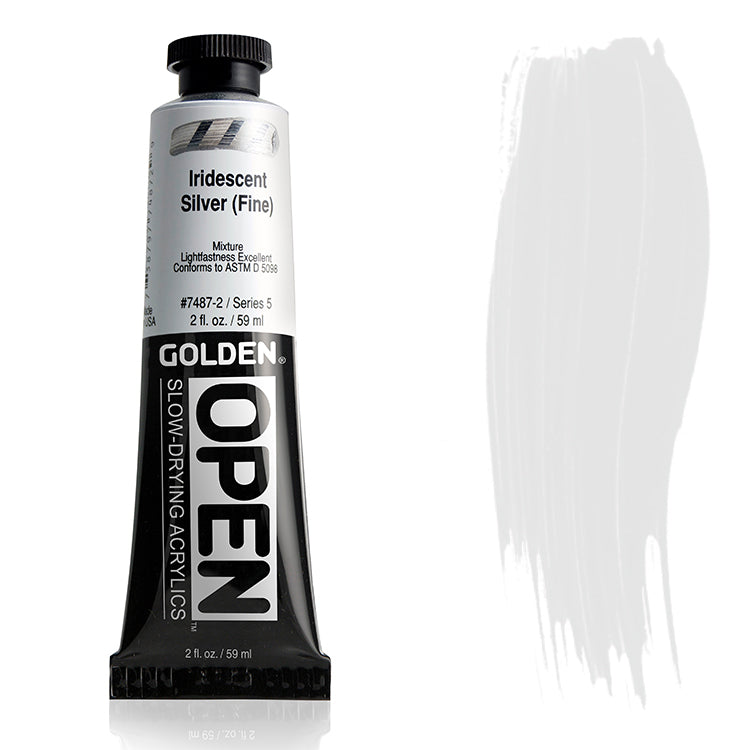 Golden Open Acrylic Iridescent Silver Fine 2oz