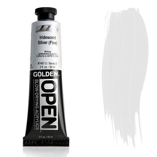 Golden Open Acrylic Iridescent Silver Fine 2oz
