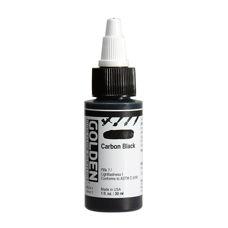 Golden High Flow Acrylic Carbon Black 1oz ⚠️