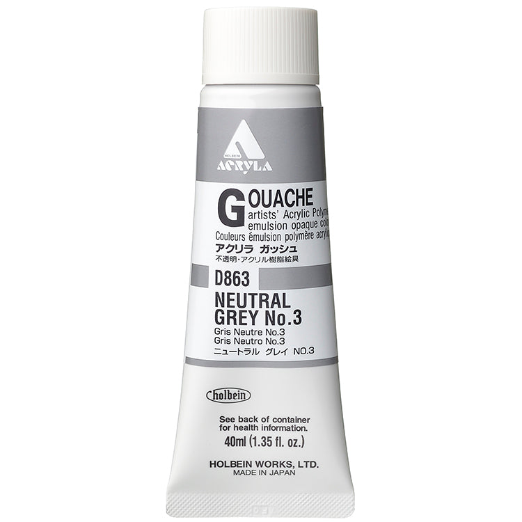 Holbein Acrylic Gouache 40ml Neutral Grey #3