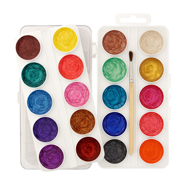 Playcolor Pearl Watercolor 20 Color Set with Brush