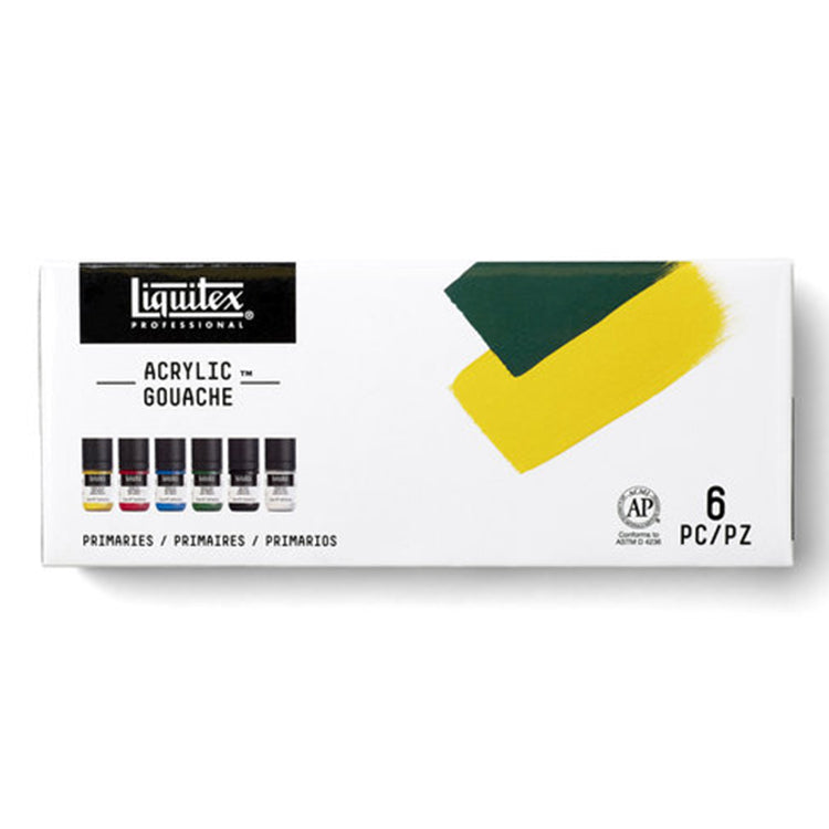Liquitex Acrylic Gouache 6x22ml Set Primaries