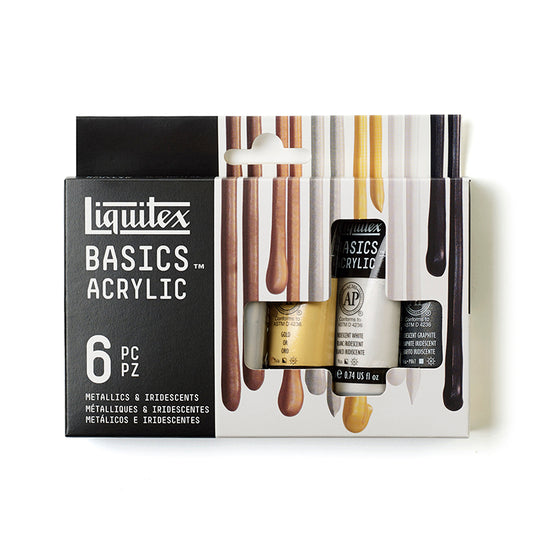 Liquitex Basics Acrylic Metallic and Iridescent 6 Tube Set