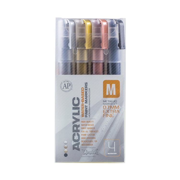 Montana Acrylic Markers Metallic Extra Fine Set of 4