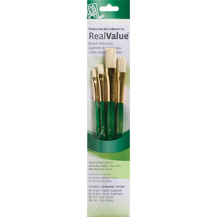 Princeton Brush Bristle Bright Flat Value 4 Pack