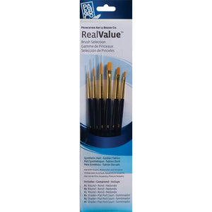Princeton Brush Gold Taklon Round Shader 6 Pack