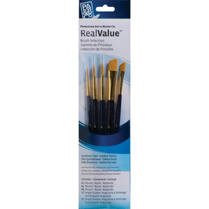 Princeton Brush Gold Taklon Round Angle 5 Pack