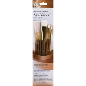 Princeton Brush White Taklon Value 6 Pack