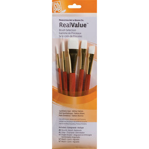 Princeton Brush White Taklon Value 5 Pack