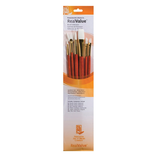 Princeton Brush White Taklon Value 6 Pack
