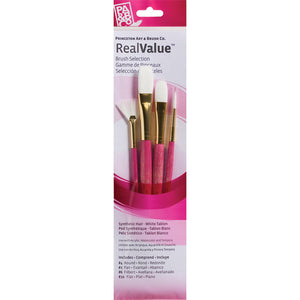 Princeton Brush White Taklon Value 4 Pack