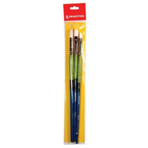 Princeton Snap! White Taklon Brush Set #5 3 Pack Long Handle
