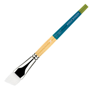Princeton Snap! Brush White Taklon Angle Shader 1" Short Handle