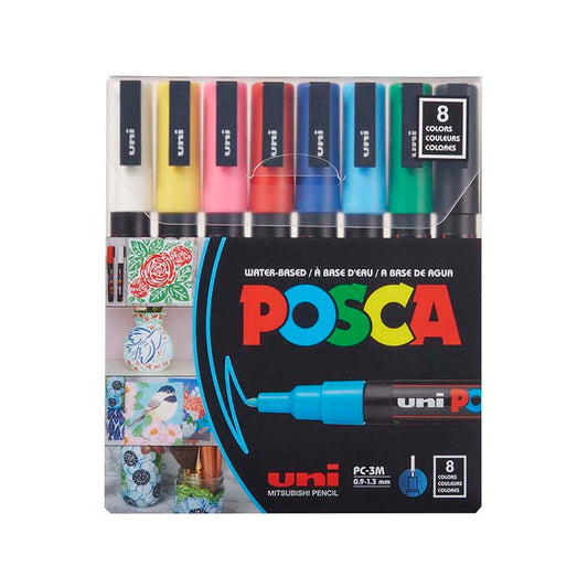 POSCA 8-color Extra-Fine Basic Acrylic Paint Marker Set