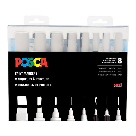 Posca Paint Marker Set of 8 All White