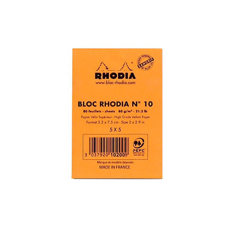 Rhodia Classic Staplebound Notepad Graph 2x3 Orange