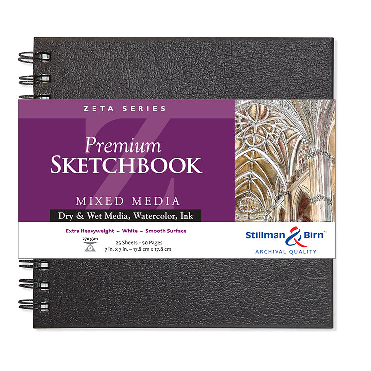 Stillman & Birn Zeta Wirebound Sketchbook 7x7 Ivory Extra Heavy Weight