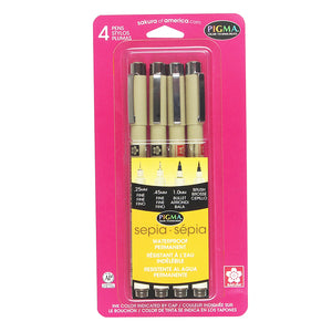 Sakura 4 Pen Sakura Pigma Drawing Set Sepia