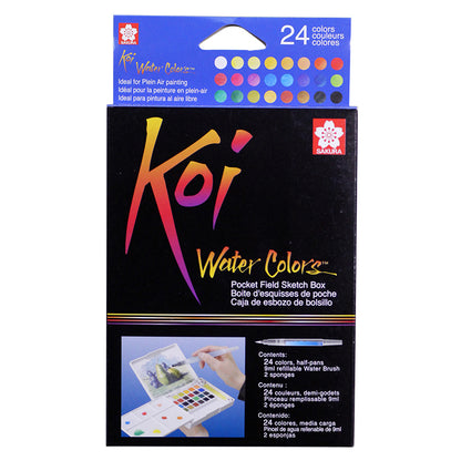 Koi Watercolor 24 Color Pocket Set