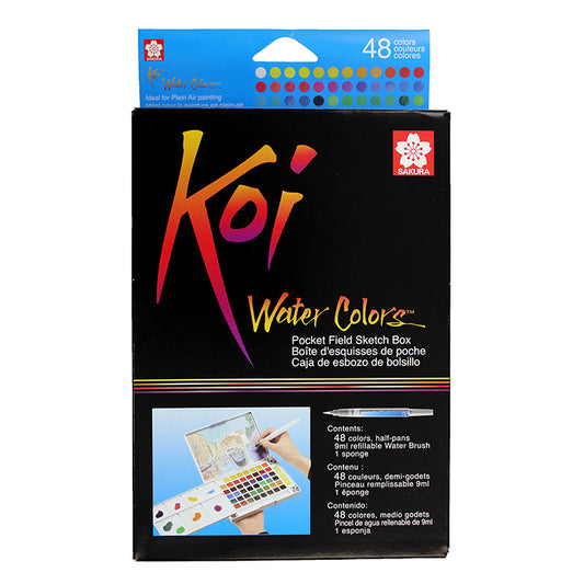 Koi Watercolors Pocket Field Sketch 48 Color Box Set