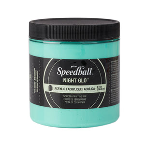 Speedball Silkscreen Ink Permanent Acrylic 8oz Night Glo Green