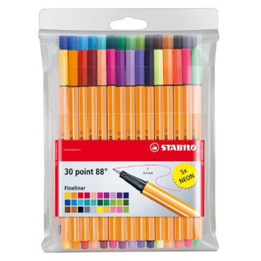 Stabilo Point 88 Fineliner Pen Wallet Set of 30
