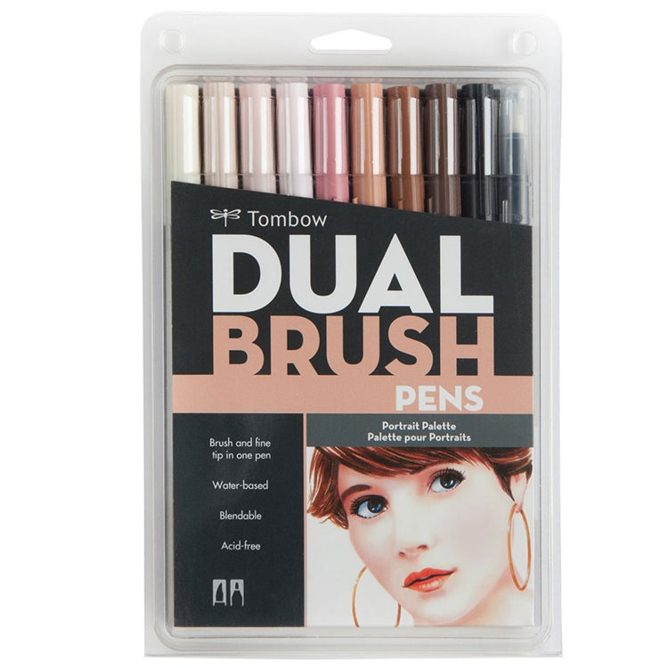 Tombow Dual Brush Marker Set of 10 Portrait