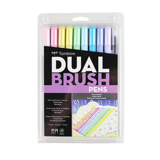 Tombow Dual Brush Marker Set of 10 Pastel