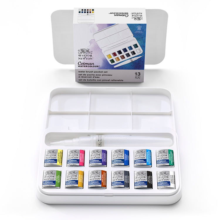 Cotman Watercolor & Water Brush Pen 14pc Set